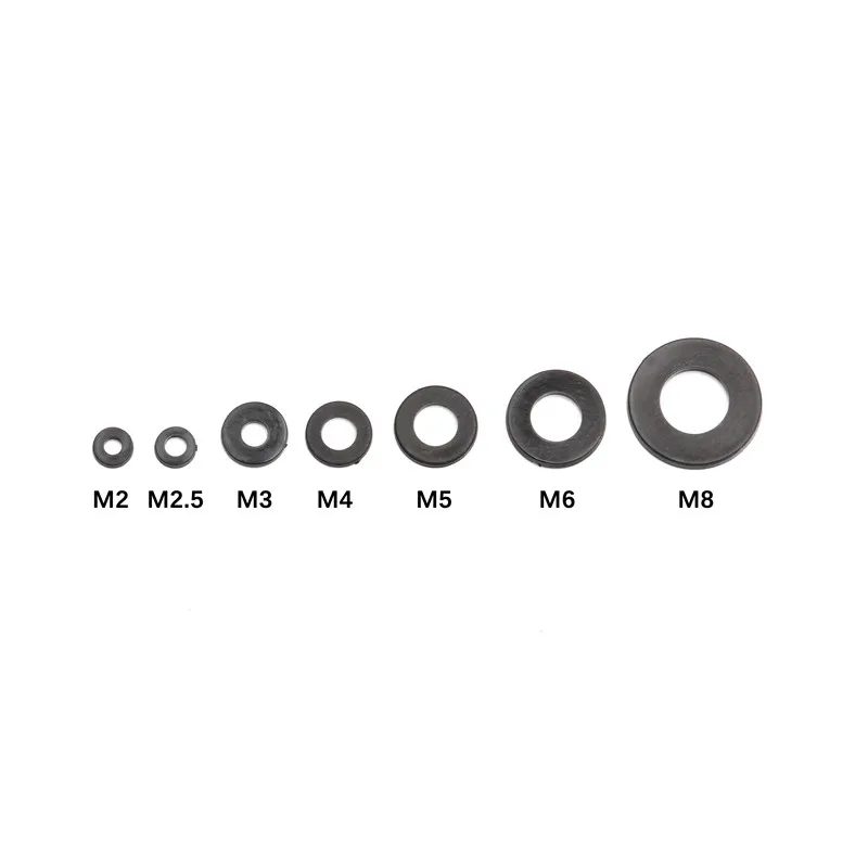 250PCS Nylon Washers M2 M2.5 M3 M4 M5 M6 M8 Nylon Washers Plastic Insulation Spacers Seals Black White Set Gasket Ring Kit