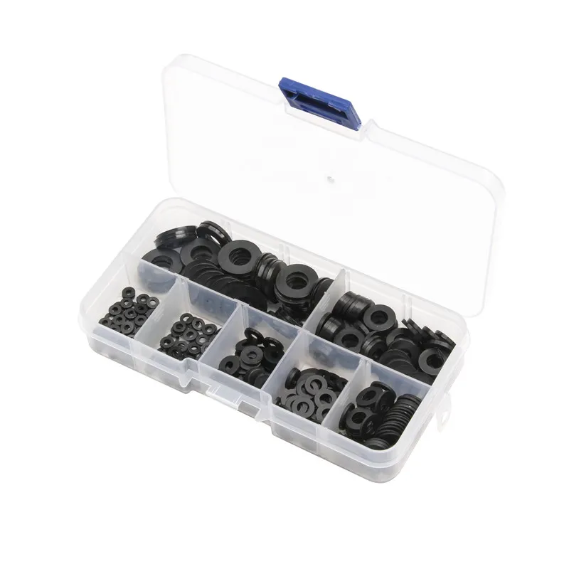 250PCS Nylon Washers M2 M2.5 M3 M4 M5 M6 M8 Nylon Washers Plastic Insulation Spacers Seals Black White Set Gasket Ring Kit