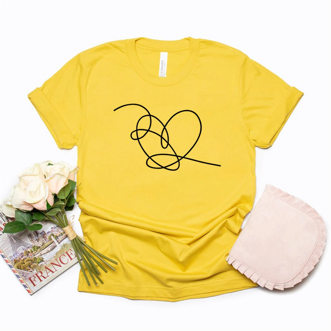 Love Yourself Heart Shirt Love Yourself Tear T-Shirt Heart Tee Women Tshirts Short Sleeve T-shirts Streetwear Casual Tops