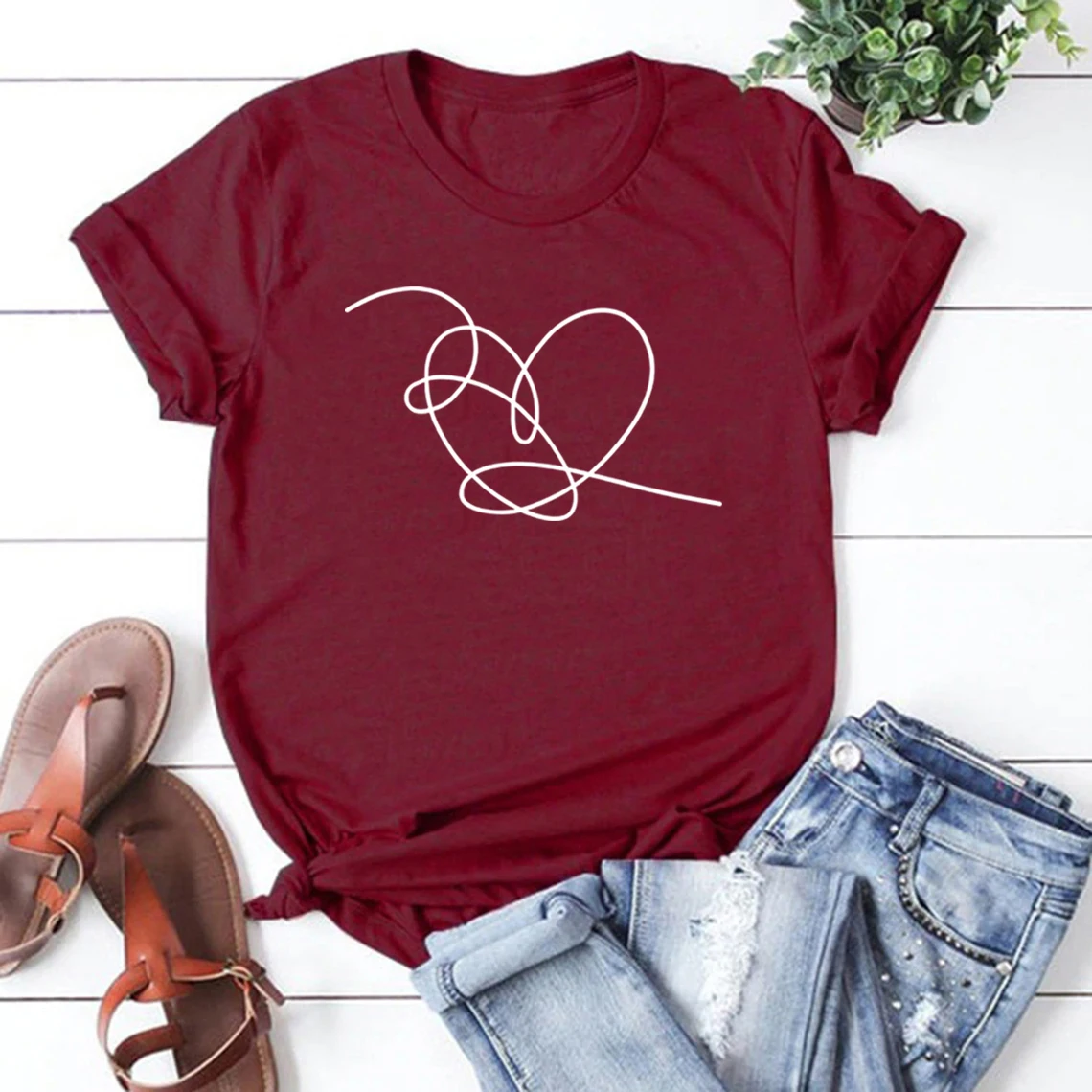 Love Yourself Heart Shirt Love Yourself Tear T-Shirt Heart Tee Women Tshirts Short Sleeve T-shirts Streetwear Casual Tops