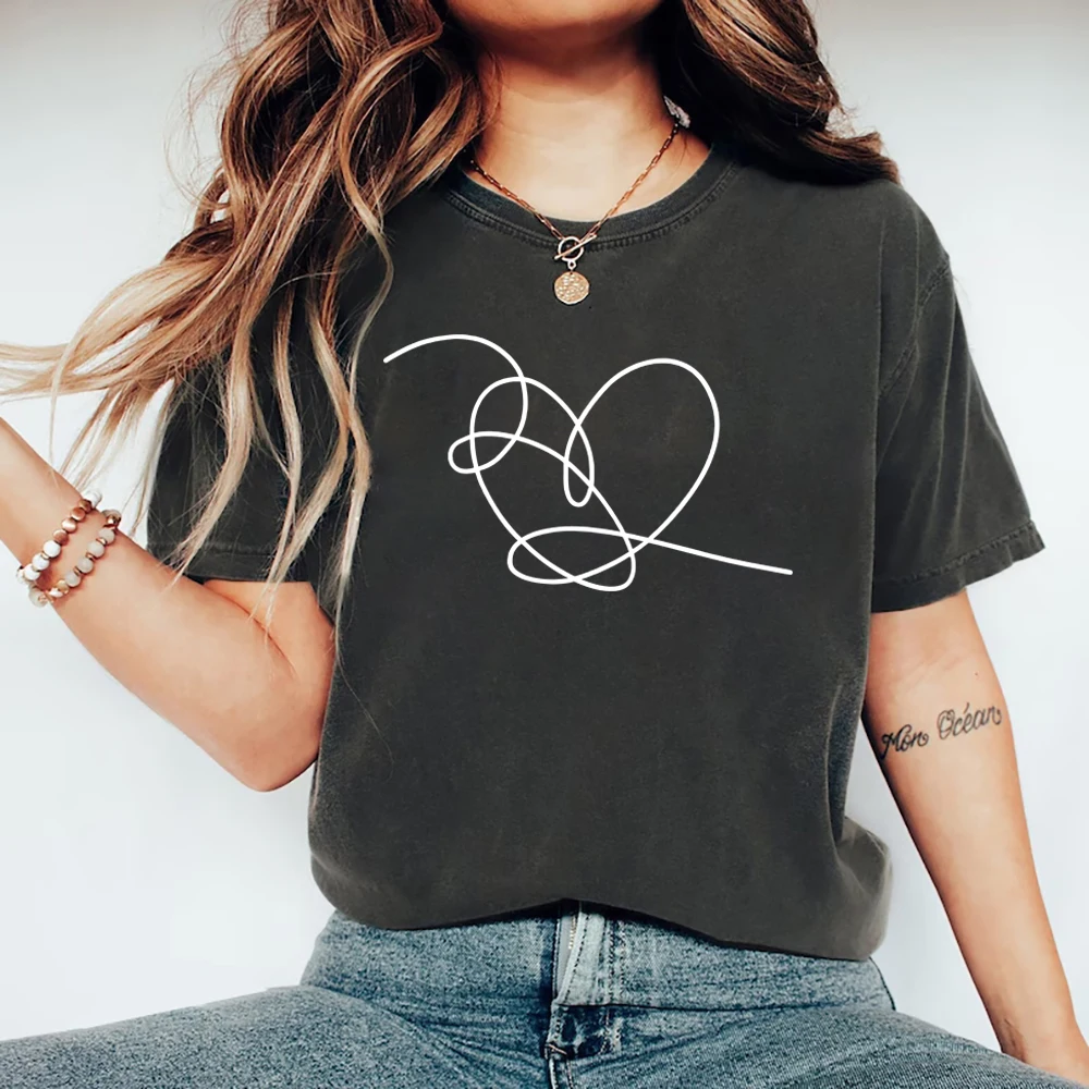 Love Yourself Heart Shirt Love Yourself Tear T-Shirt Heart Tee Women Tshirts Short Sleeve T-shirts Streetwear Casual Tops