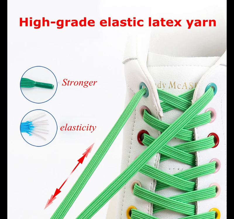 2022 No Tie Shoe laces Elastic Laces Sneakers Flat Shoelaces without ties Kids Adult Quick Shoe lace Rubber Bands for Shoes