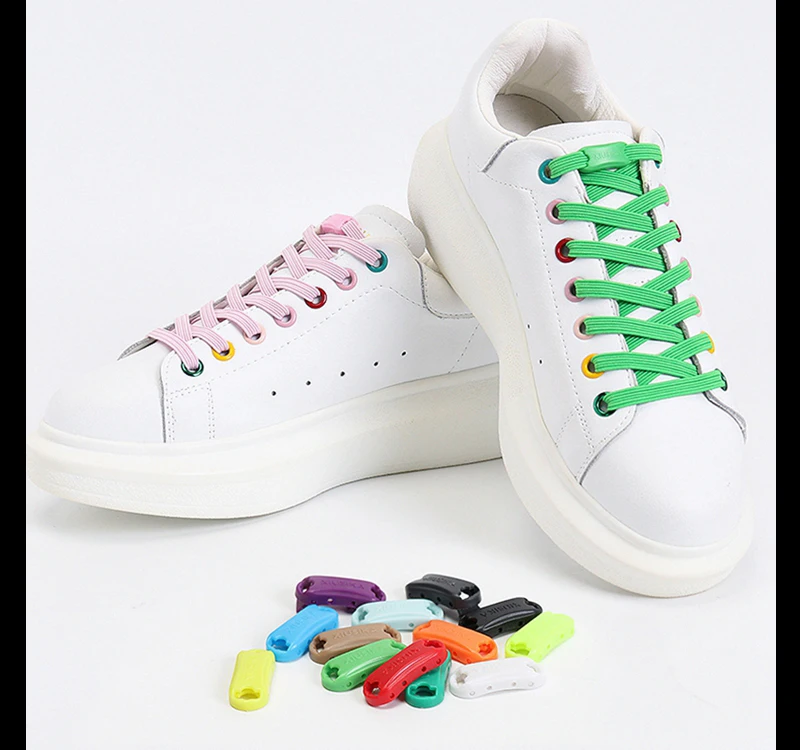 2022 No Tie Shoe laces Elastic Laces Sneakers Flat Shoelaces without ties Kids Adult Quick Shoe lace Rubber Bands for Shoes