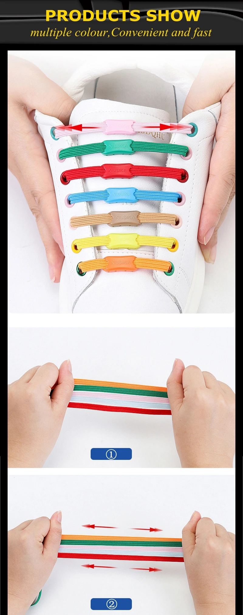 2022 No Tie Shoe laces Elastic Laces Sneakers Flat Shoelaces without ties Kids Adult Quick Shoe lace Rubber Bands for Shoes