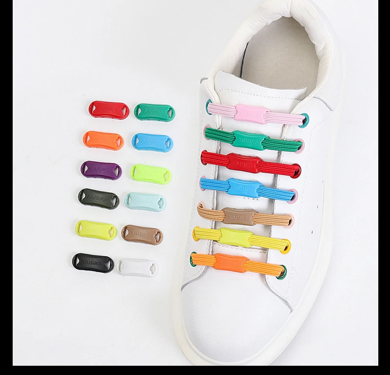 2022 No Tie Shoe laces Elastic Laces Sneakers Flat Shoelaces without ties Kids Adult Quick Shoe lace Rubber Bands for Shoes
