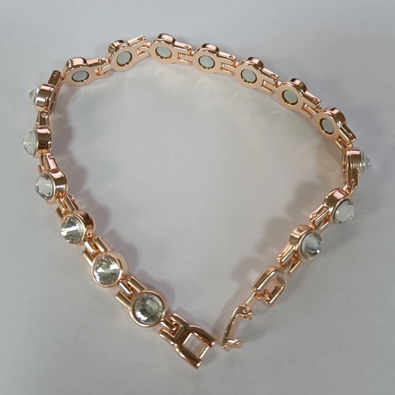 Healthy Therapy Energy Hologram Germanium Bracelets Magnetic Crystal Bracelets Bangles for Women Rhinestone Jewelry Accessories