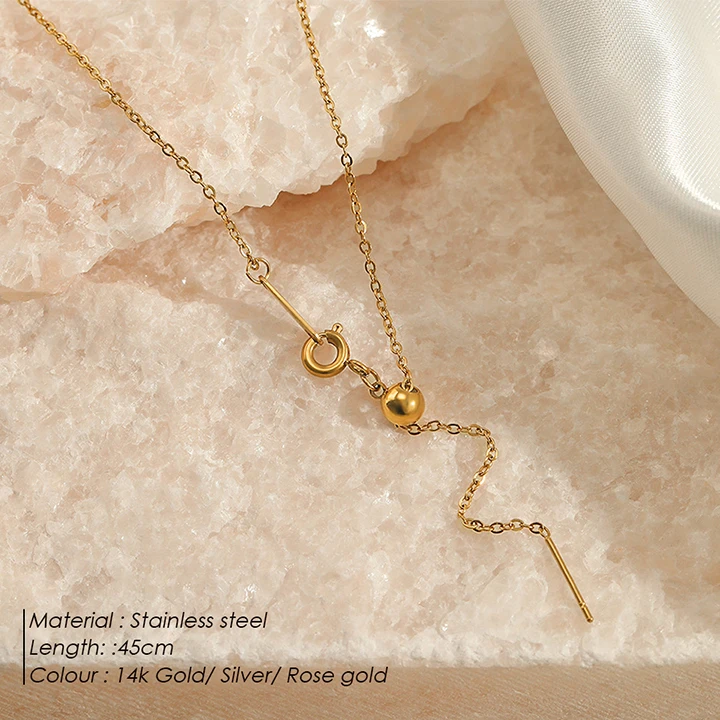 EMANCO Adjustable Length Pendant Necklace Stainless Steel Choker Necklace Women's Fashion DIY Jewelry Charm