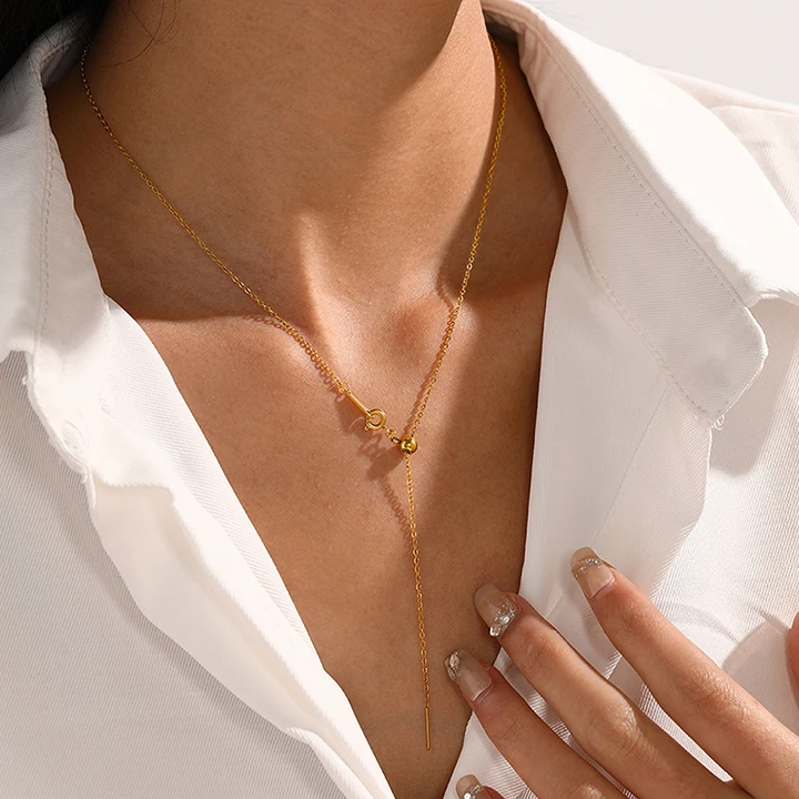EMANCO Adjustable Length Pendant Necklace Stainless Steel Choker Necklace Women's Fashion DIY Jewelry Charm