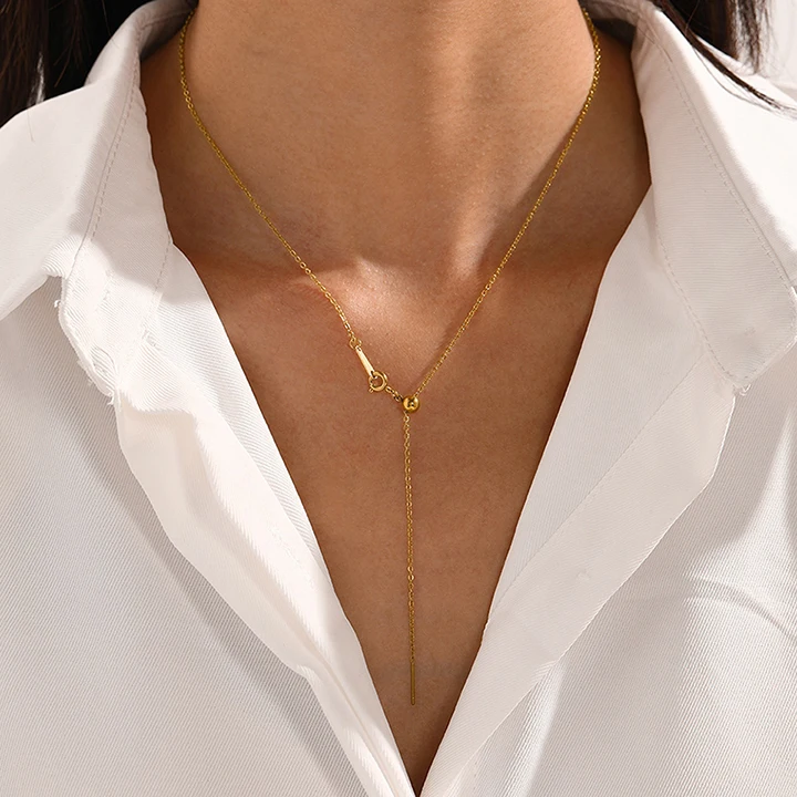 EMANCO Adjustable Length Pendant Necklace Stainless Steel Choker Necklace Women's Fashion DIY Jewelry Charm