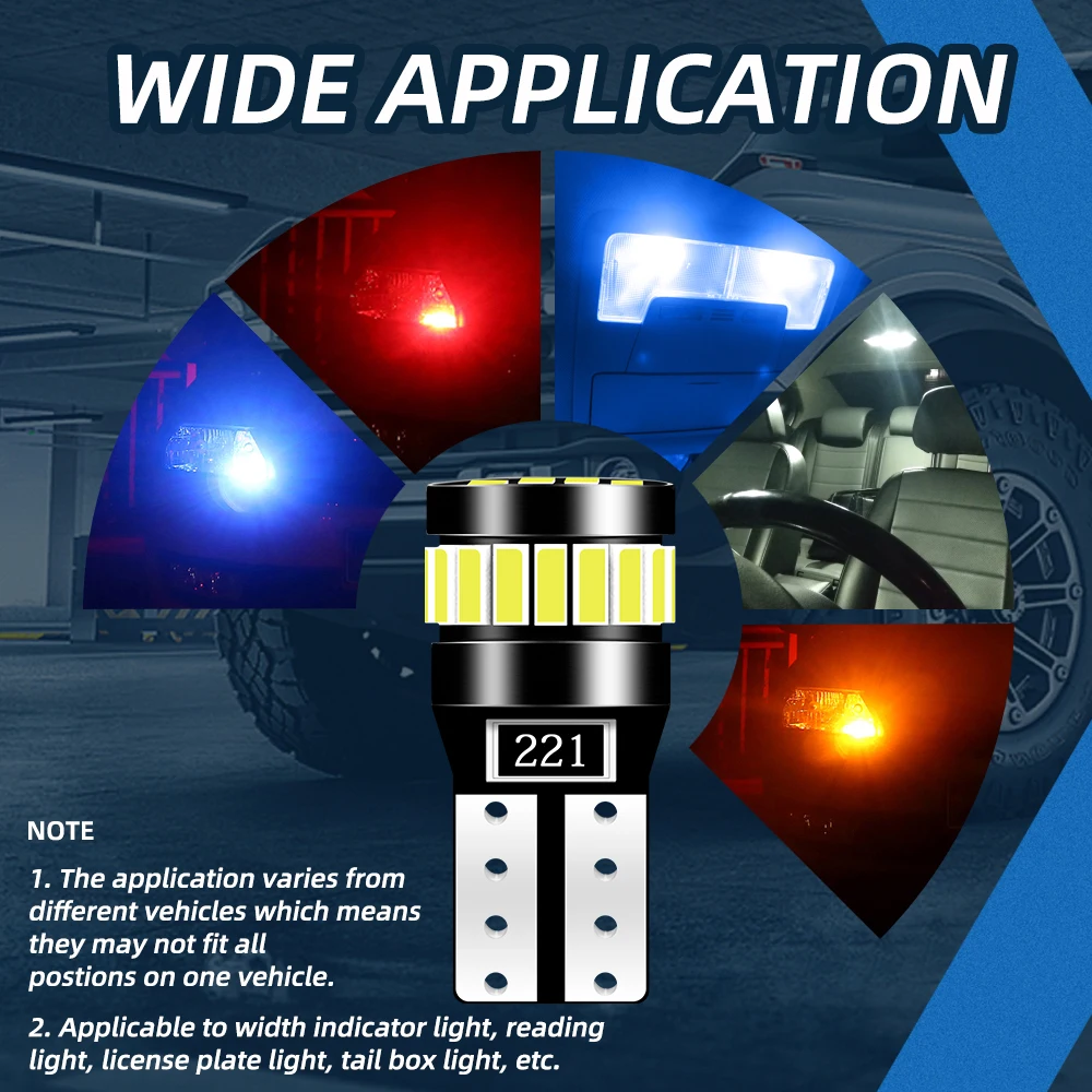 2x W5W T10 21SMD Led Bulbs Canbus Car Interior Light Bulbs Parking Position Lamp Map Dome Reading Lights