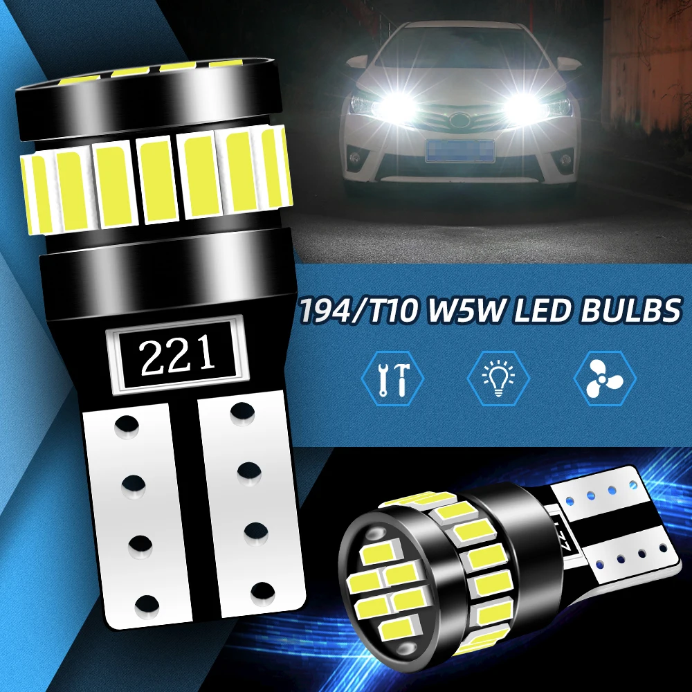 2x W5W T10 21SMD Led Bulbs Canbus Car Interior Light Bulbs Parking Position Lamp Map Dome Reading Lights
