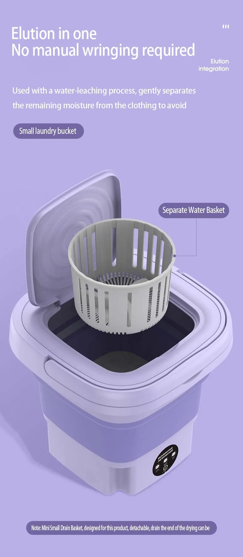 8L Portable Washing Machine Socks Underwear Panties Retractable Home Foldable Mini Washing Machine 3 Models With Spinning Dry