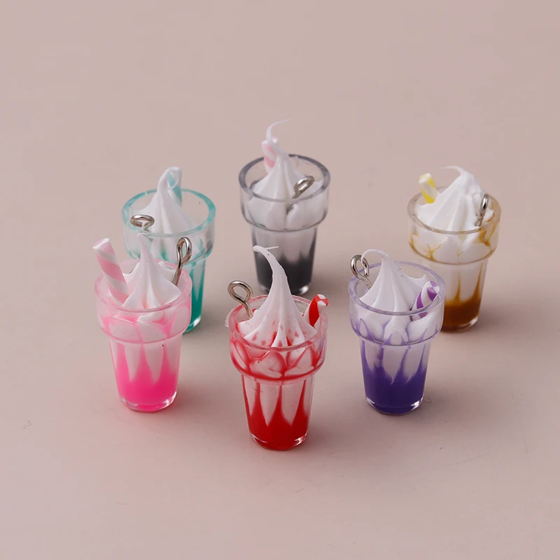 10pcs 26x13mm Cartoon 3D Resin Ice Cream Charms for DIY Making Pendants Necklaces Cute Earrings Handmade Bracelets