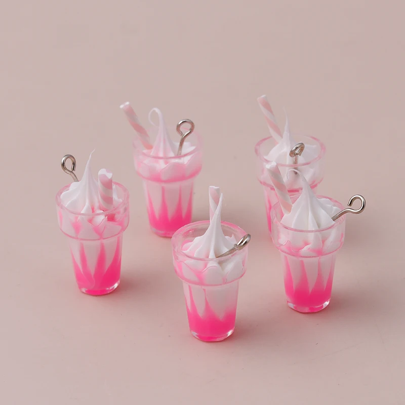 10pcs 26x13mm Cartoon 3D Resin Ice Cream Charms for DIY Making Pendants Necklaces Cute Earrings Handmade Bracelets