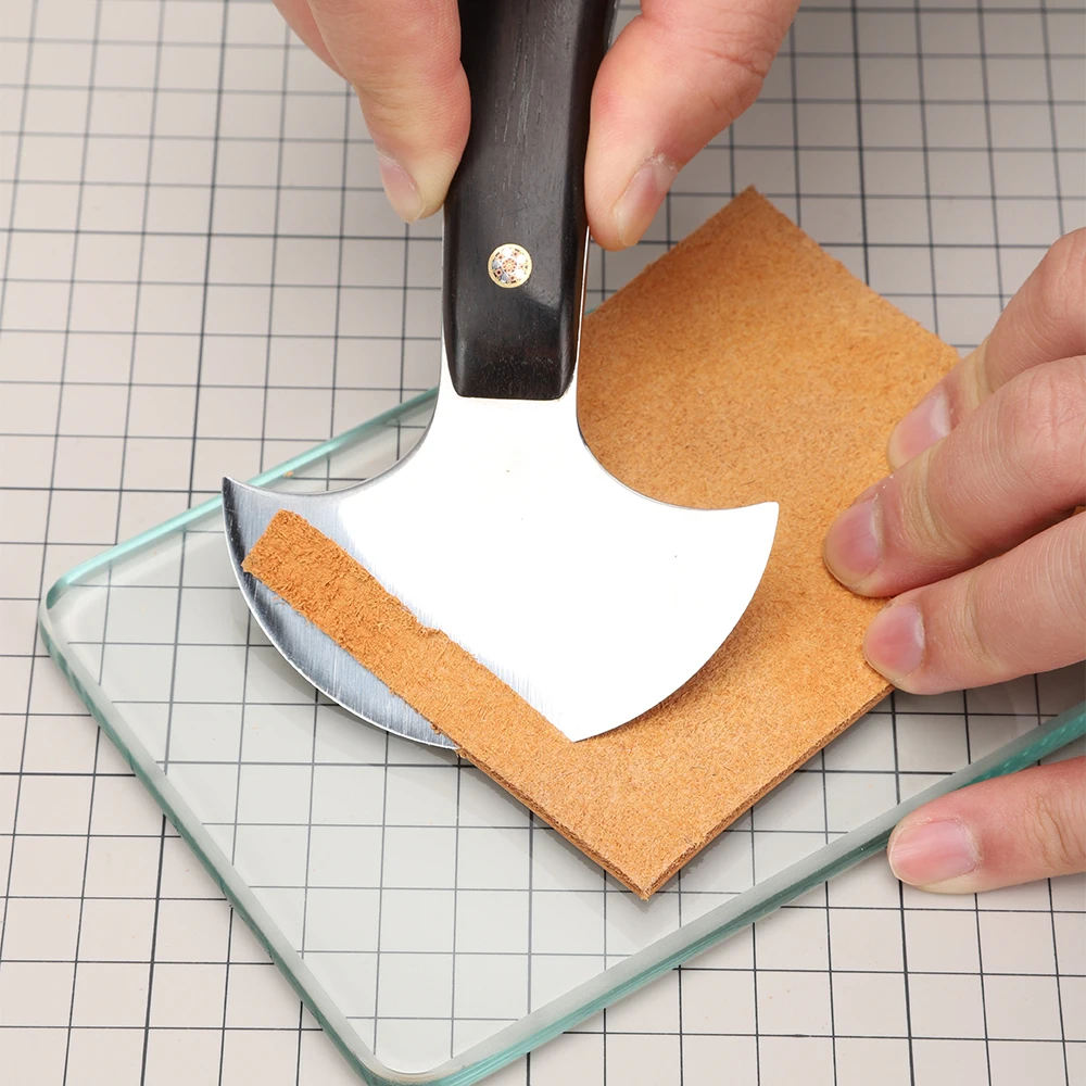 WUTA Leather Burnisher Craft Tools Clear Tempered Glass Slicker for Burnishing Polishing Board Leather Finish Tokonole Gum Tool