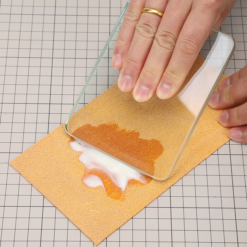 WUTA Leather Burnisher Craft Tools Clear Tempered Glass Slicker for Burnishing Polishing Board Leather Finish Tokonole Gum Tool