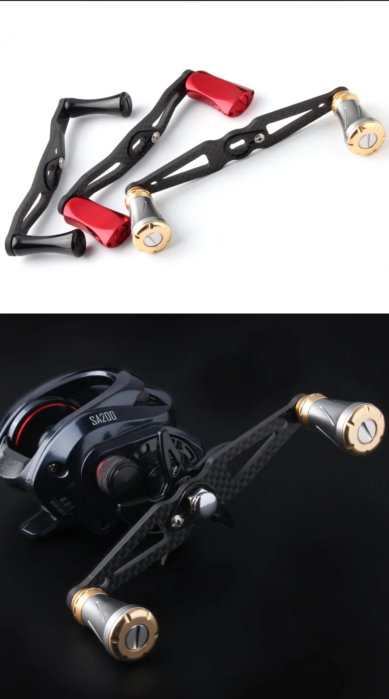 Ruke Fishing Reel Handle Carbon Fiber Fishing Rocker Whole Length 105-120mm Hole Size 8*5/7*4mm Thickness 3mm Reel Accessory