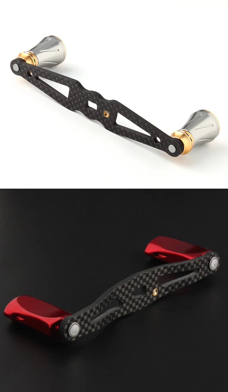 Ruke Fishing Reel Handle Carbon Fiber Fishing Rocker Whole Length 105-120mm Hole Size 8*5/7*4mm Thickness 3mm Reel Accessory