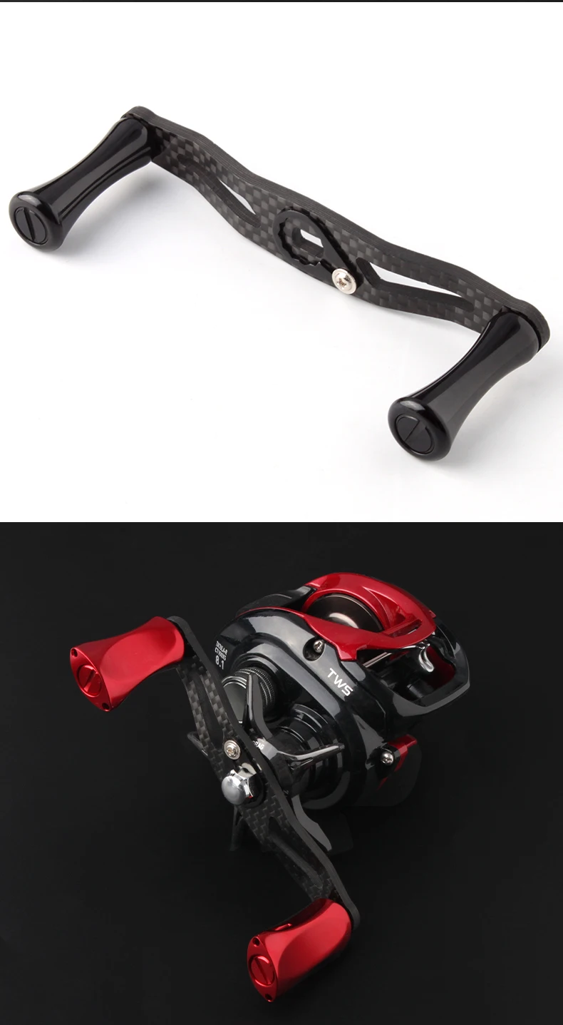 Ruke Fishing Reel Handle Carbon Fiber Fishing Rocker Whole Length 105-120mm Hole Size 8*5/7*4mm Thickness 3mm Reel Accessory