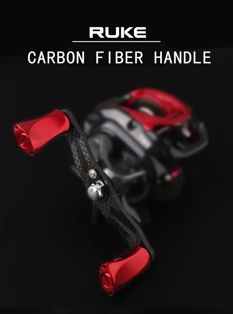 Ruke Fishing Reel Handle Carbon Fiber Fishing Rocker Whole Length 105-120mm Hole Size 8*5/7*4mm Thickness 3mm Reel Accessory