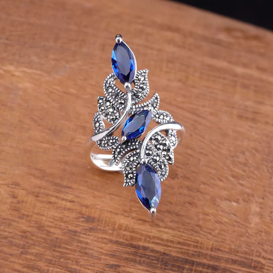 2025 Delicate Blue Rhinestones Zircon Rings for Women AccessoriesStatement Jewelry High Quality Fashion Wedding Band Bridal Gift