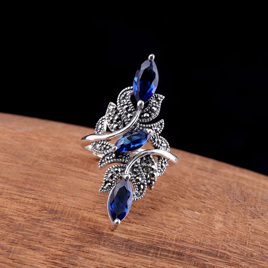 2025 Delicate Blue Rhinestones Zircon Rings for Women AccessoriesStatement Jewelry High Quality Fashion Wedding Band Bridal Gift