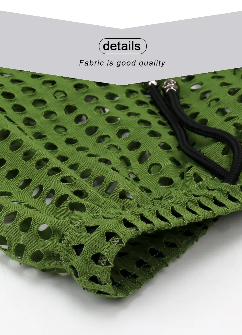 Men's Sexy Big Mesh Hollow Out Boxer Shorts Men Leisure Household Transparent Nets Board Shorts