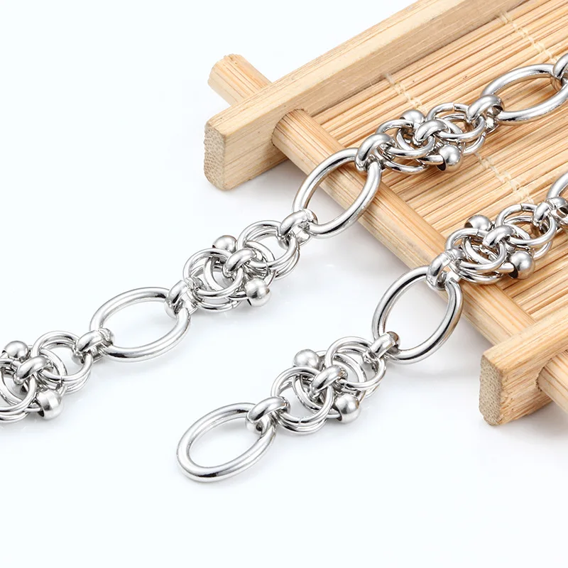 New Hip Hop Design DIY Chain Bracelet for Men Women Heavy Tricycle Thick Kpop Classic 316L Stainless steel Statement Initial