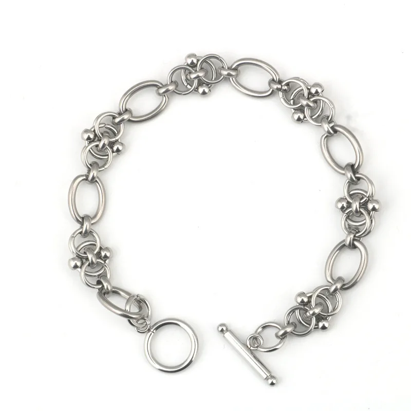 New Hip Hop Design DIY Chain Bracelet for Men Women Heavy Tricycle Thick Kpop Classic 316L Stainless steel Statement Initial