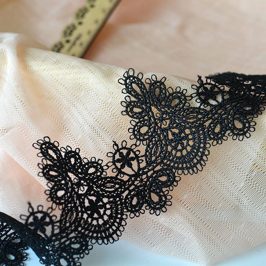 1 Yard Gold Lace Fabric Ribbon Metaillic Embroidery Lace for Sewing, Cake Fringe, Wedding Bridal Dress 5.5CM Wide