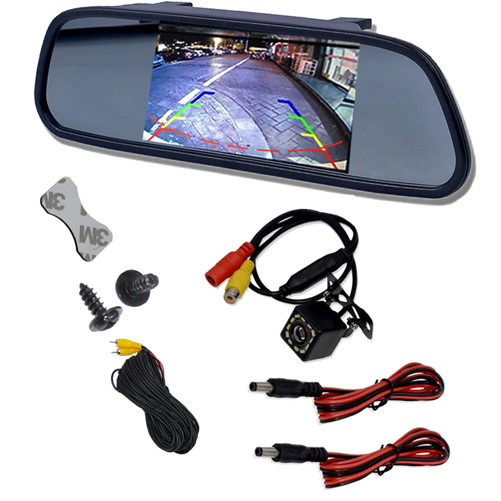 4/5/7 inch TFT LCD HD Screen Car Monitor Mirror Reversing Parking or Rear View Camera or AHD 720/1080P for Bus Truck RV Trailer