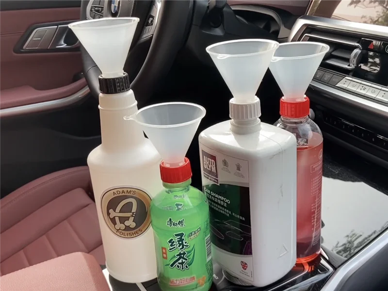Lucullan 28MM Fill Threaded Funnel - Twist On Empty Spray Bottle Refill Liquid Oils Powders For Home Car Detailing