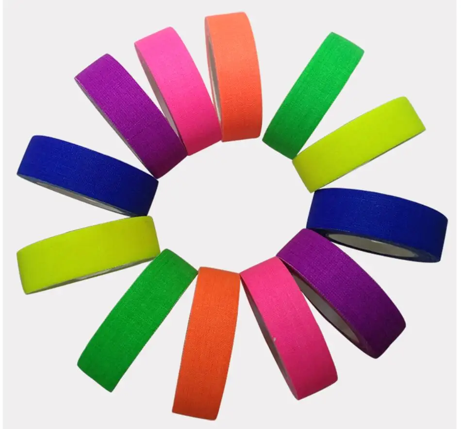 UV Gaffer Fluorescent Tape Matt Night Self-Adhesive Glow In The Dark Luminous Tape For Party Floors Stages Whiteboard 6pcs/Set