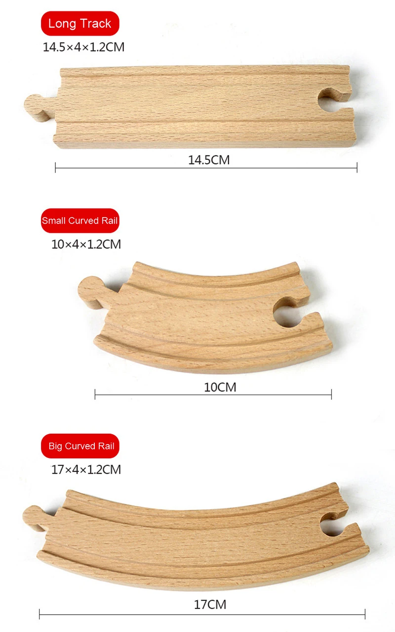 New Wooden Track Accessories Beech Wood Train Track Railway Toys Fit for Biro All Brand Tracks Educational Toys For Children