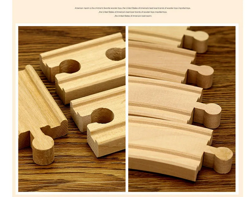 New Wooden Track Accessories Beech Wood Train Track Railway Toys Fit for Biro All Brand Tracks Educational Toys For Children