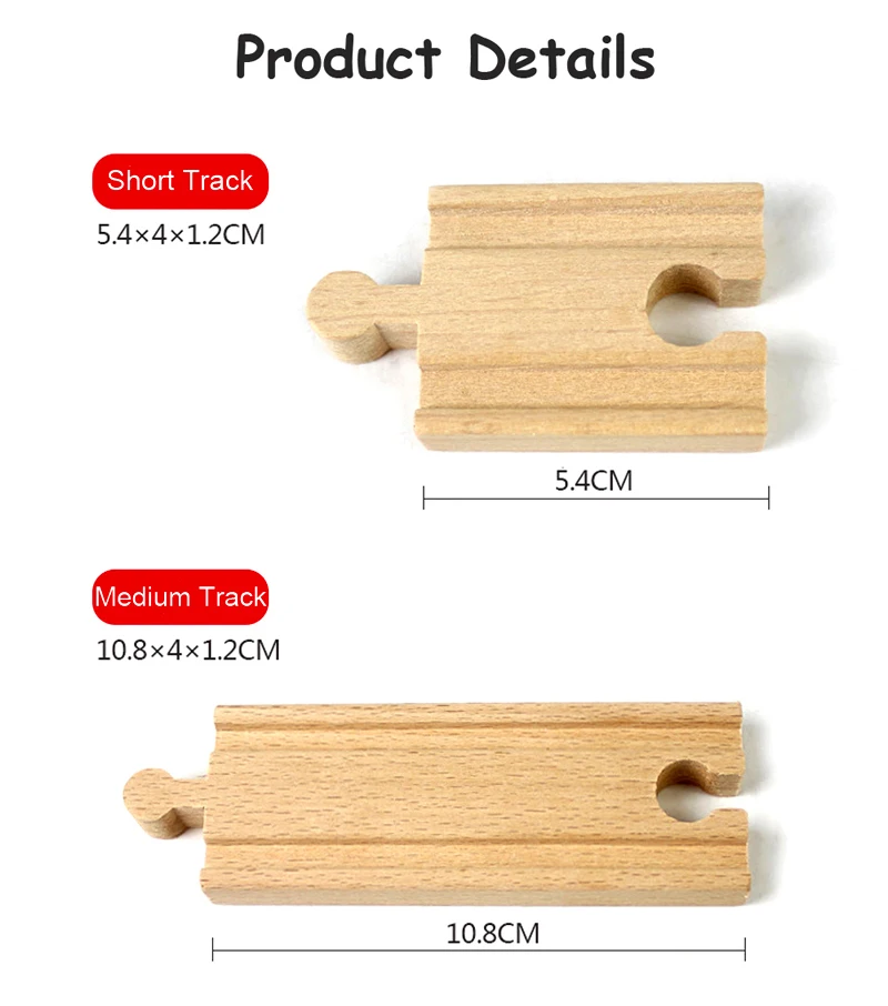 New Wooden Track Accessories Beech Wood Train Track Railway Toys Fit for Biro All Brand Tracks Educational Toys For Children