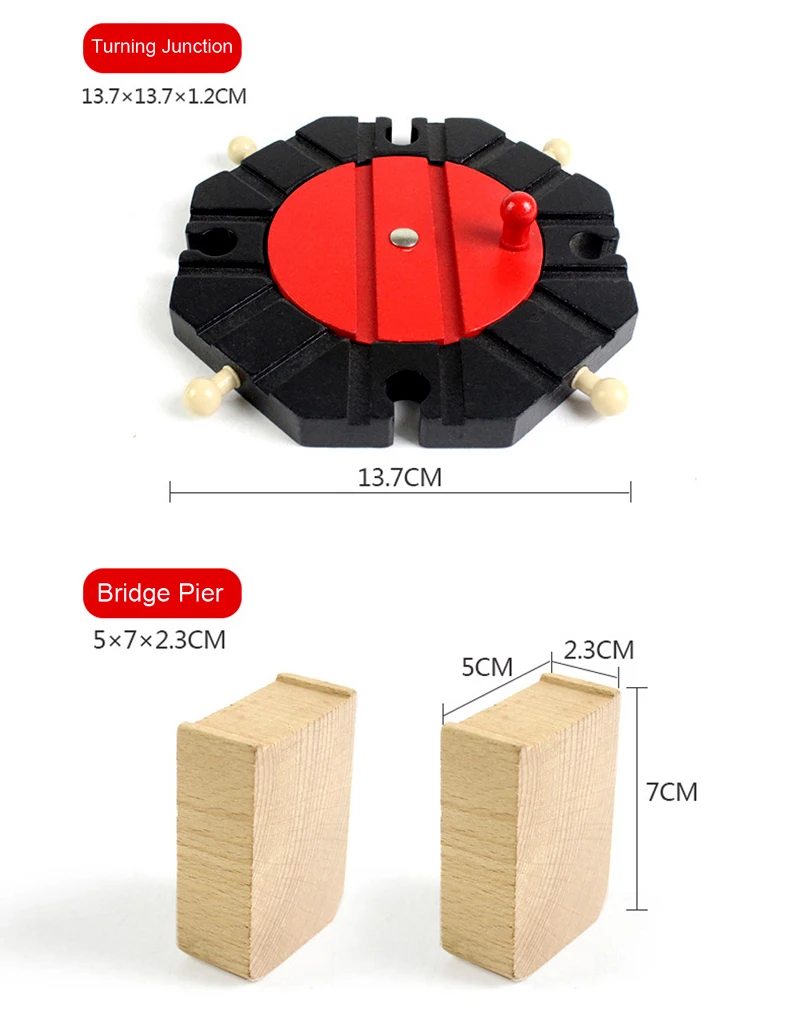 New Wooden Track Accessories Beech Wood Train Track Railway Toys Fit for Biro All Brand Tracks Educational Toys For Children