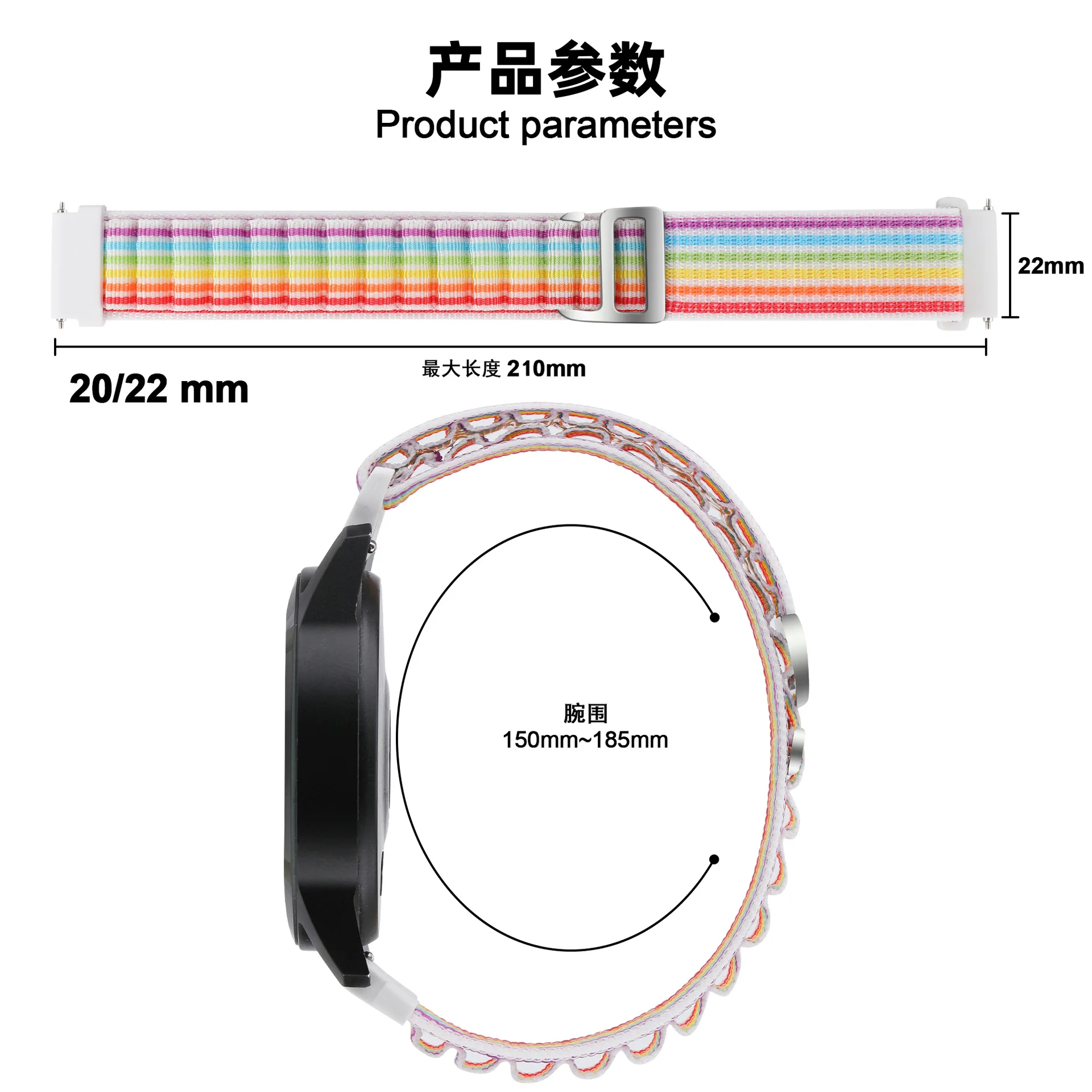 18mm 20mm 22mm Alpine Loop Strap For Garmin Vivoactive 3 4 4s Band Watch Venu 2 2s SQ Forerunner 645 Bracelet Nylon Correa Belts