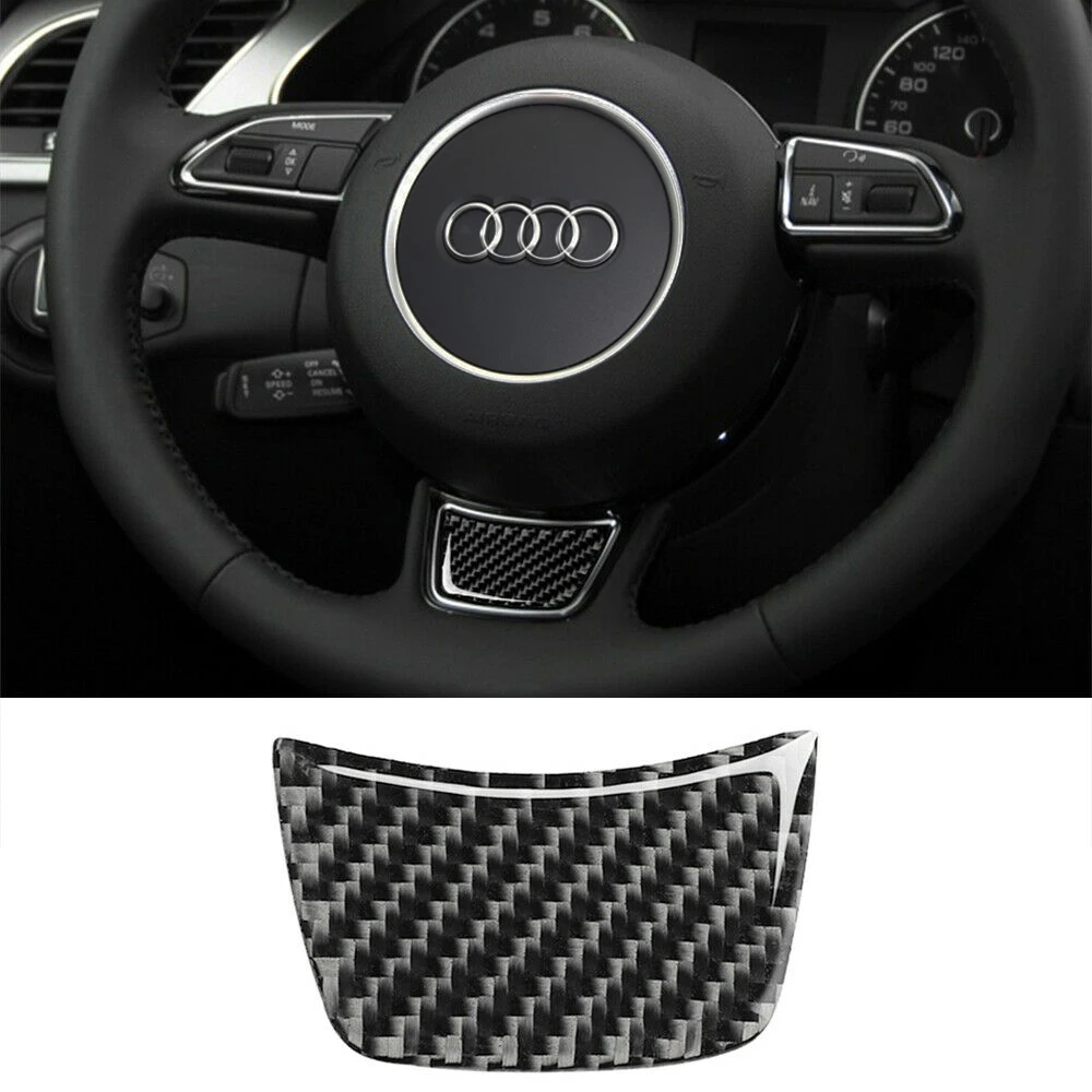 Car Steering Wheel Sticker Trim Carbon Fiber Decoration Allroad Sportback Auto Accessories For Audi A6 C7 12-18 A7 A4L A3 Q3 Q5