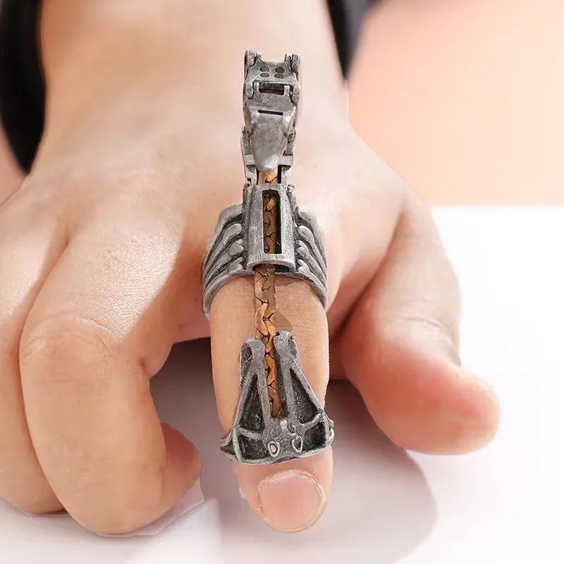 Movable Scorpion Ring Punk Jewelry Fingertip Toy Stress Relief Vintage Gothic Scroll Armor Knuckle Metal Rock Full Finger Rings