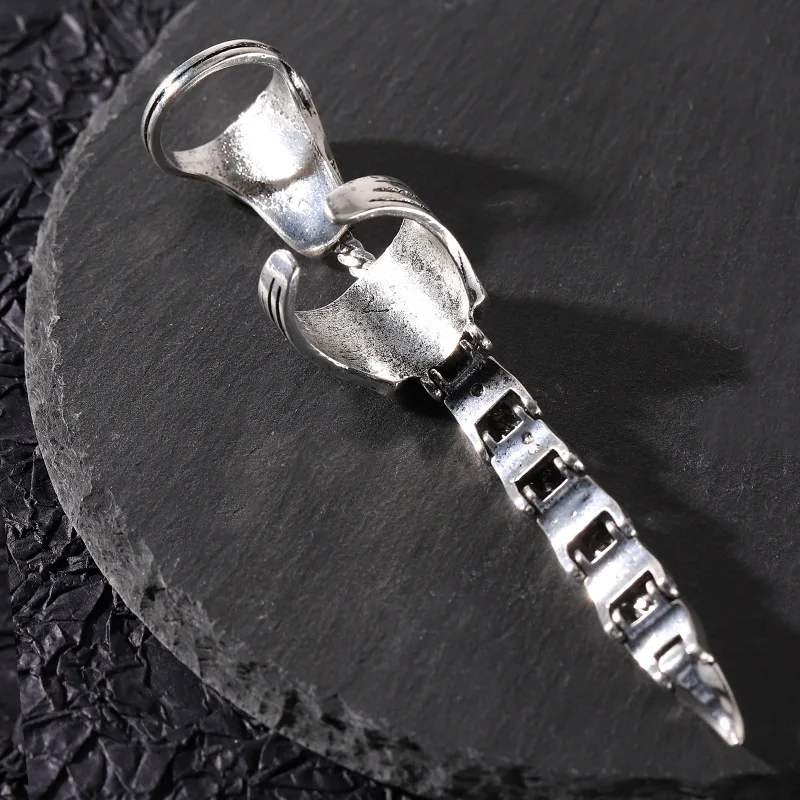 Movable Scorpion Ring Punk Jewelry Fingertip Toy Stress Relief Vintage Gothic Scroll Armor Knuckle Metal Rock Full Finger Rings