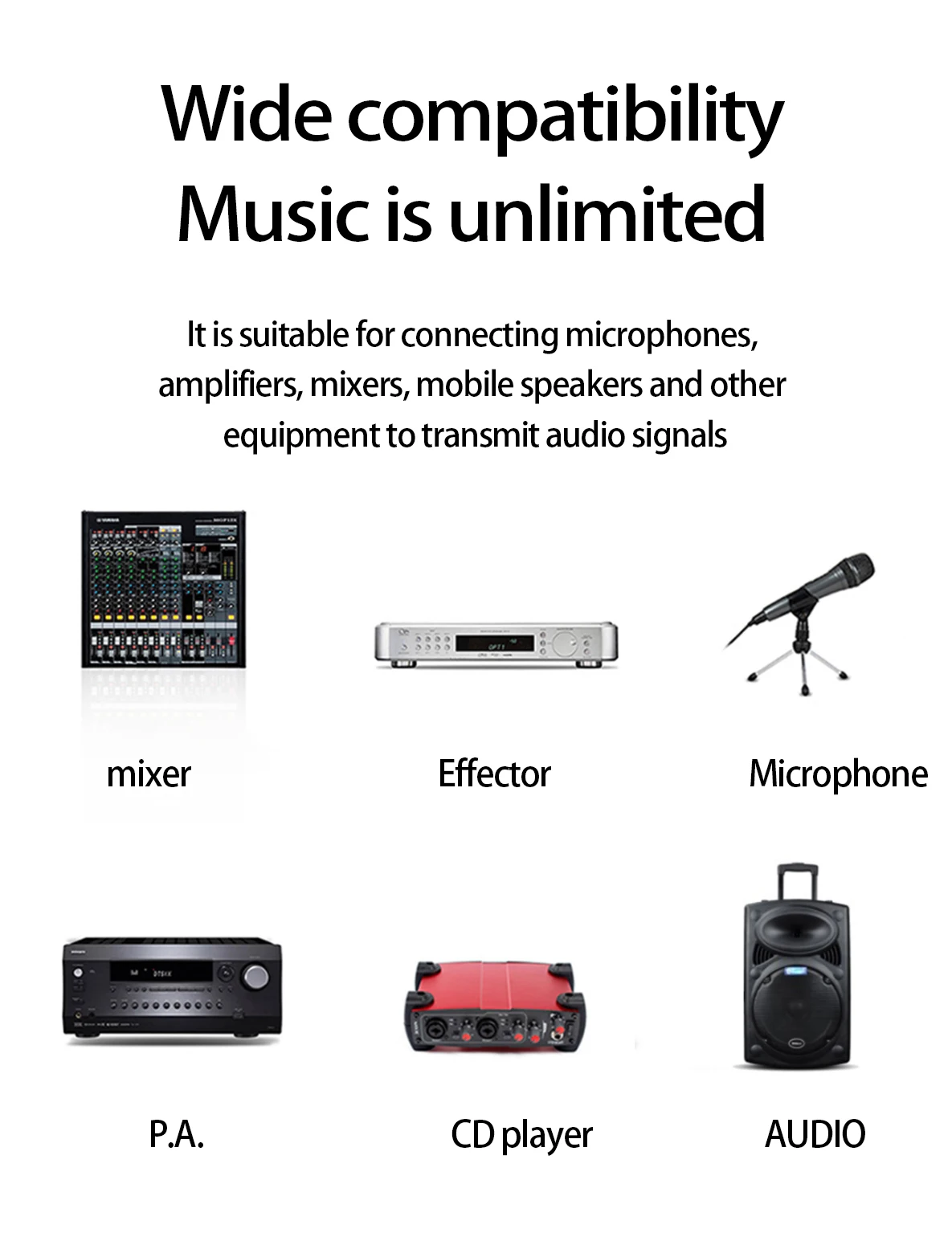 ATAUDIO HIFI Dual 6.5mm to 2 XLR Audio Cable for Adapter Amplifier Sound Box 6N OFC 6.5mm to XLR Speaker Cable