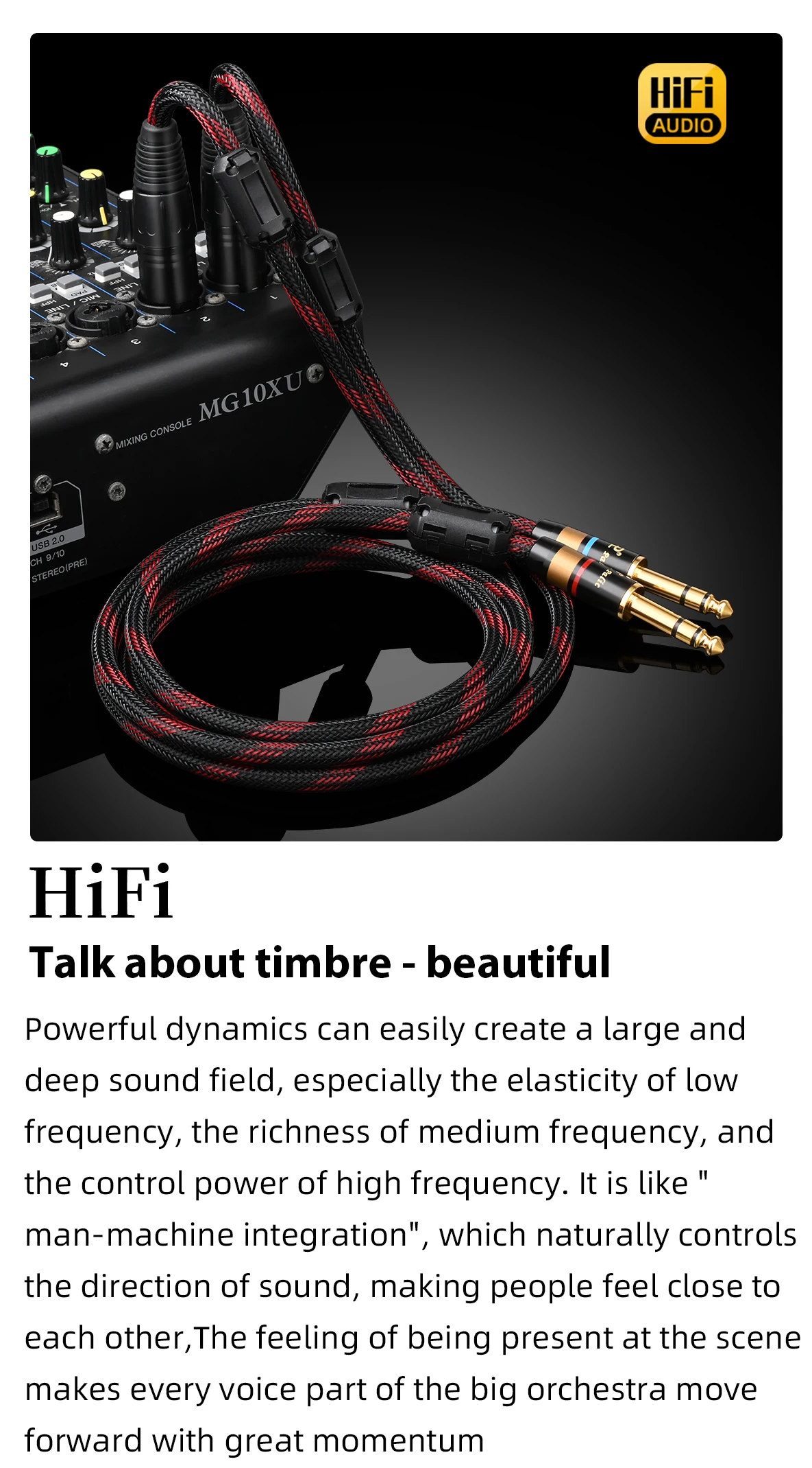 ATAUDIO HIFI Dual 6.5mm to 2 XLR Audio Cable for Adapter Amplifier Sound Box 6N OFC 6.5mm to XLR Speaker Cable