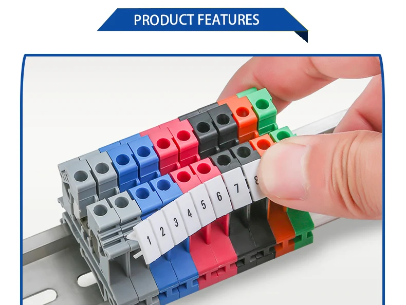 100Pcs ZB6 For UK2.5B UK5N PT4 ST4 UKK/UKKB5 DIKD1.5 Number Blank DIN Rail Terminal Block Accessories UK Zack Marker Strips ZB 6
