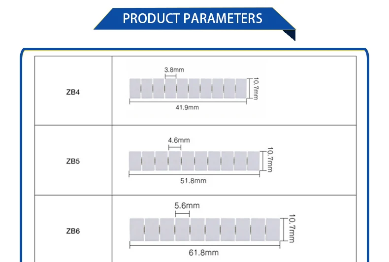 100Pcs ZB6 For UK2.5B UK5N PT4 ST4 UKK/UKKB5 DIKD1.5 Number Blank DIN Rail Terminal Block Accessories UK Zack Marker Strips ZB 6