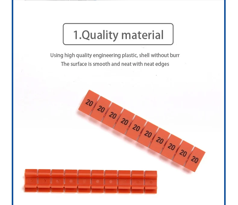 100Pcs ZB6 For UK2.5B UK5N PT4 ST4 UKK/UKKB5 DIKD1.5 Number Blank DIN Rail Terminal Block Accessories UK Zack Marker Strips ZB 6