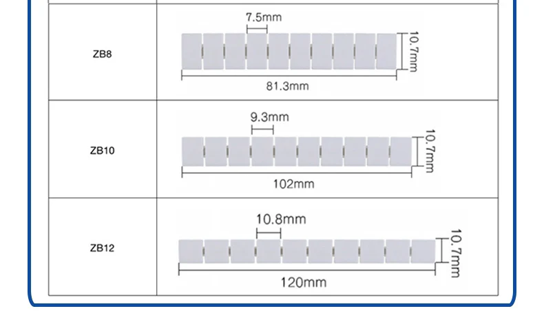100Pcs ZB6 For UK2.5B UK5N PT4 ST4 UKK/UKKB5 DIKD1.5 Number Blank DIN Rail Terminal Block Accessories UK Zack Marker Strips ZB 6