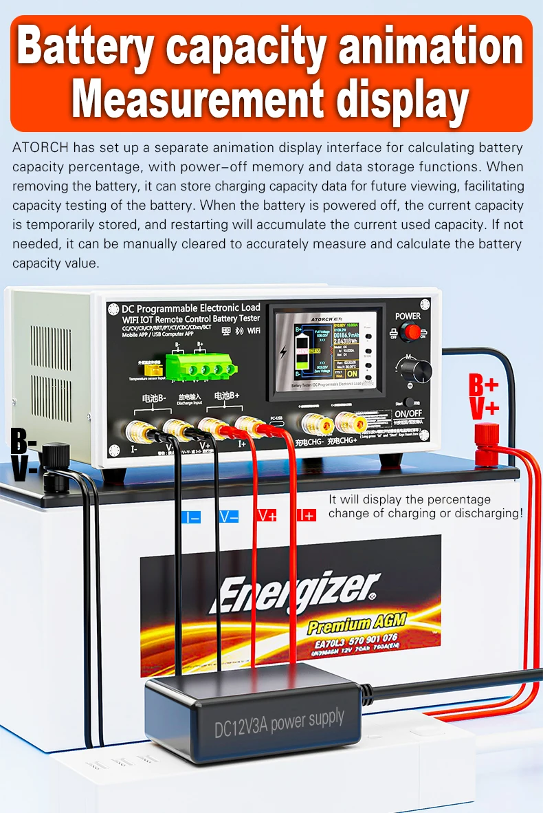 BW600-DK 200V 50A 18650 Lithium Lead-acid Battery Capacity Monitor Electronic Load Power Tester Discharge Meter Car Check Tools