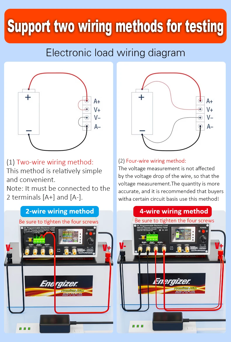 BW600-DK 200V 50A 18650 Lithium Lead-acid Battery Capacity Monitor Electronic Load Power Tester Discharge Meter Car Check Tools