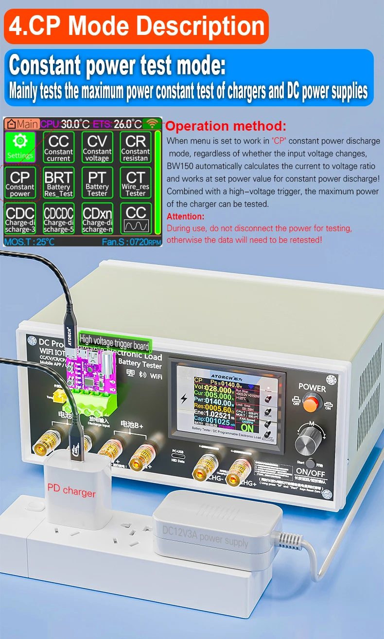 BW600-DK 200V 50A 18650 Lithium Lead-acid Battery Capacity Monitor Electronic Load Power Tester Discharge Meter Car Check Tools